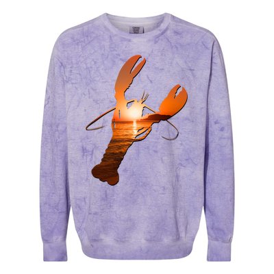 Lobster Lovers Silhouette Earth Day And Ocean Week Meaningful Gift Colorblast Crewneck Sweatshirt