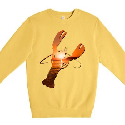 Lobster Lovers Silhouette Earth Day And Ocean Week Meaningful Gift Premium Crewneck Sweatshirt