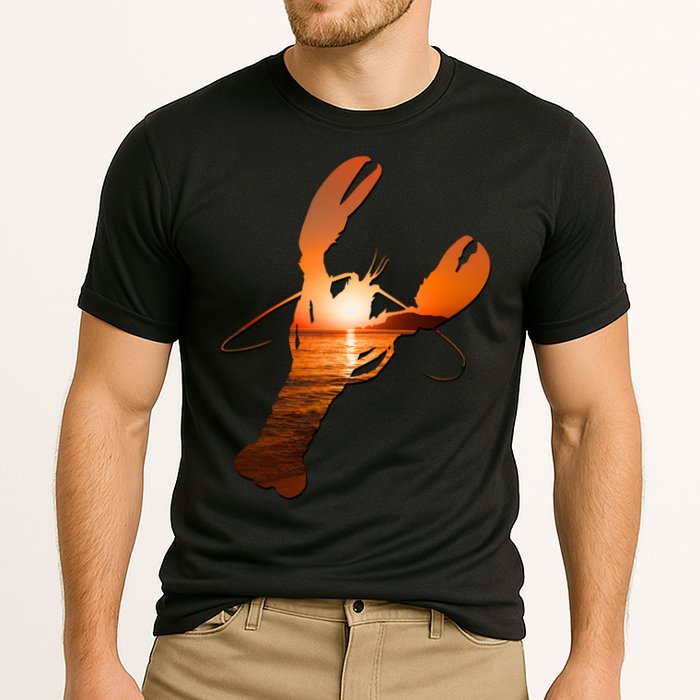 Lobster Lovers Silhouette Earth Day And Ocean Week Meaningful Gift Cooling Performance Crew T-Shirt