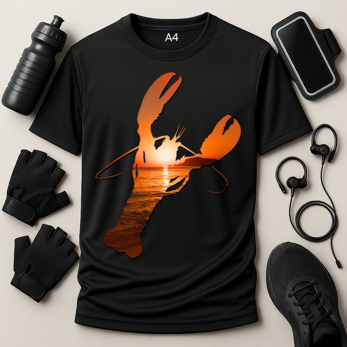Lobster Lovers Silhouette Earth Day And Ocean Week Meaningful Gift Cooling Performance Crew T-Shirt