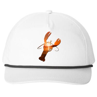 Lobster Lovers Silhouette Earth Day And Ocean Week Meaningful Gift Snapback Five-Panel Rope Hat