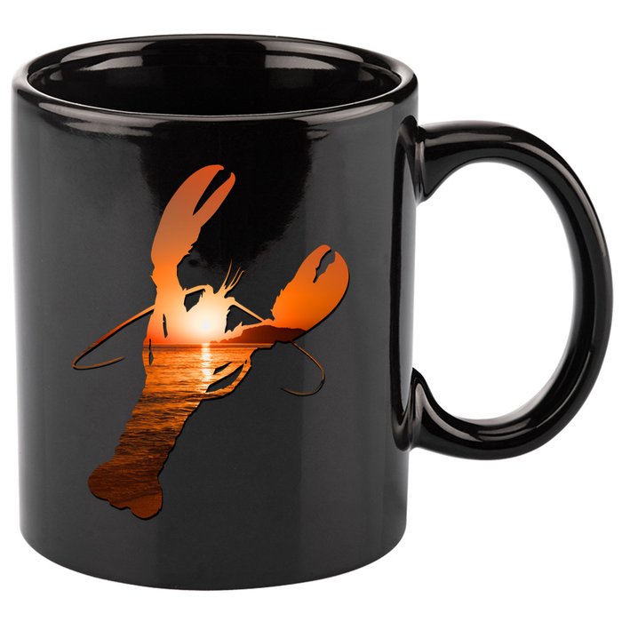 Lobster Lovers Silhouette Earth Day And Ocean Week Meaningful Gift 11oz C Handle Ceramic Mug