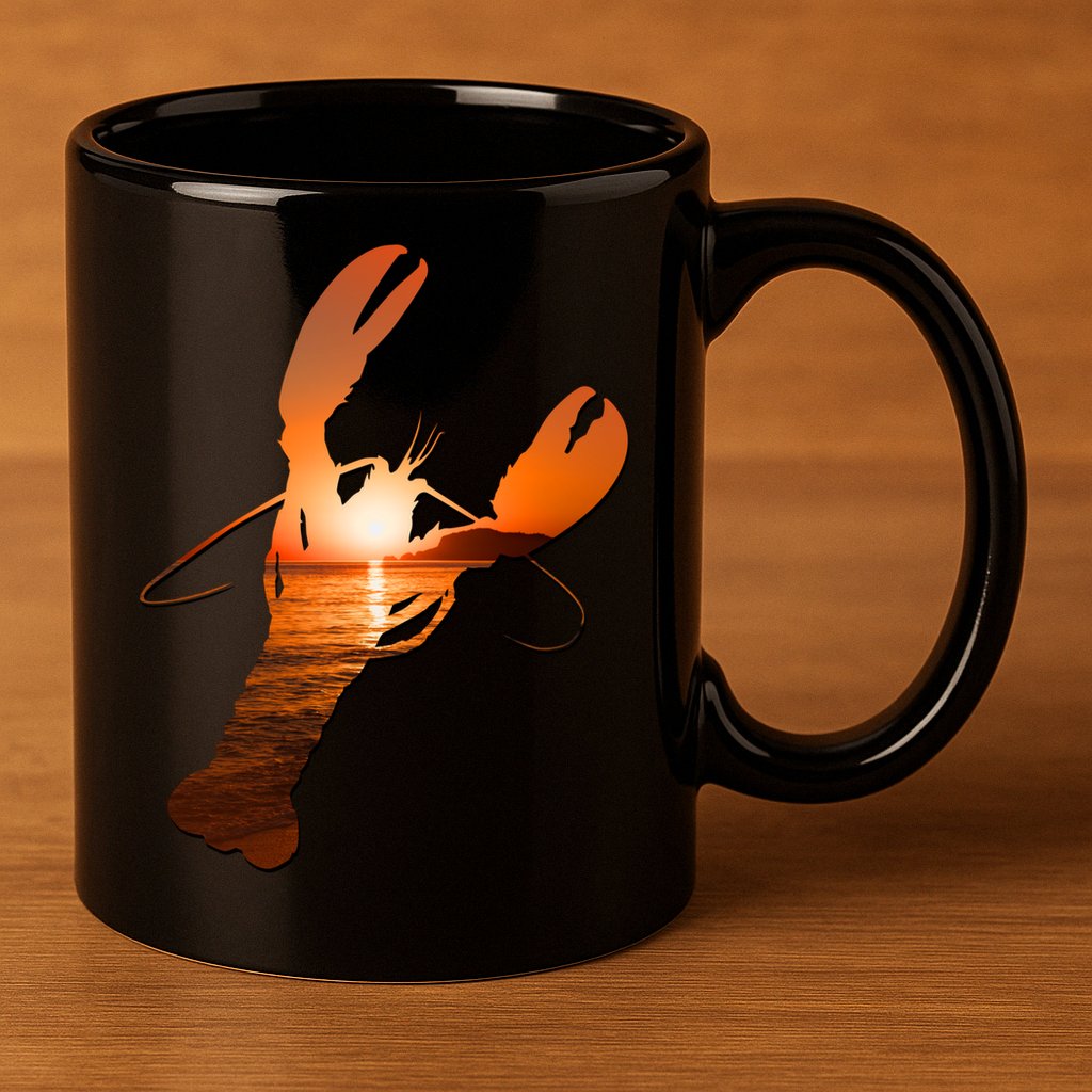 Lobster Lovers Silhouette Earth Day And Ocean Week Meaningful Gift 11oz C Handle Ceramic Mug
