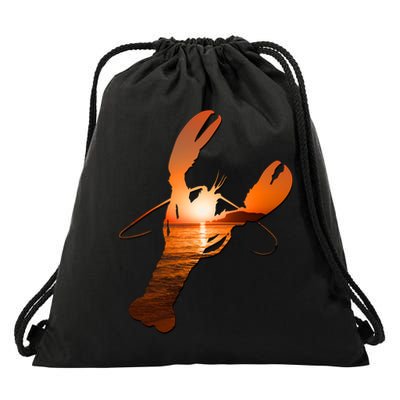 Lobster Lovers Silhouette Earth Day And Ocean Week Meaningful Gift Drawstring Bag