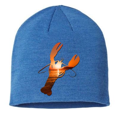 Lobster Lovers Silhouette Earth Day And Ocean Week Meaningful Gift Sustainable Beanie