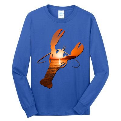 Lobster Lovers Silhouette Earth Day And Ocean Week Meaningful Gift Tall Long Sleeve T-Shirt