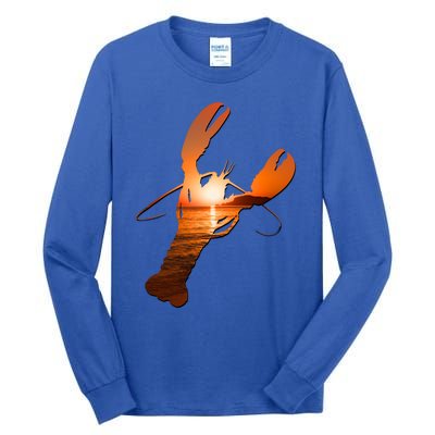 Lobster Lovers Silhouette Earth Day And Ocean Week Meaningful Gift Tall Long Sleeve T-Shirt