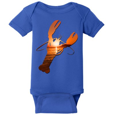 Lobster Lovers Silhouette Earth Day And Ocean Week Meaningful Gift Baby Bodysuit