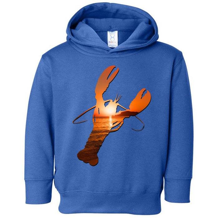 Lobster Lovers Silhouette Earth Day And Ocean Week Meaningful Gift Toddler Hoodie