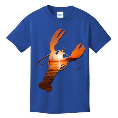 Lobster Lovers Silhouette Earth Day And Ocean Week Meaningful Gift Kids T-Shirt