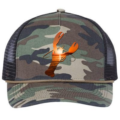 Lobster Lovers Silhouette Earth Day And Ocean Week Meaningful Gift Retro Rope Trucker Hat Cap