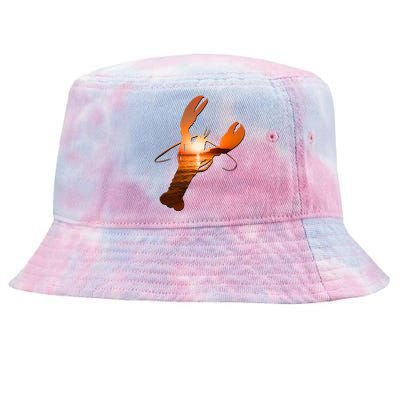 Lobster Lovers Silhouette Earth Day And Ocean Week Meaningful Gift Tie-Dyed Bucket Hat