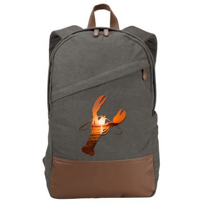 Lobster Lovers Silhouette Earth Day And Ocean Week Meaningful Gift Cotton Canvas Backpack