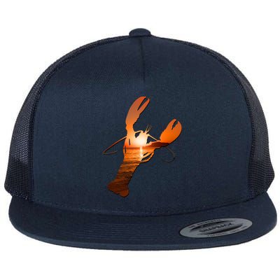 Lobster Lovers Silhouette Earth Day And Ocean Week Meaningful Gift Flat Bill Trucker Hat