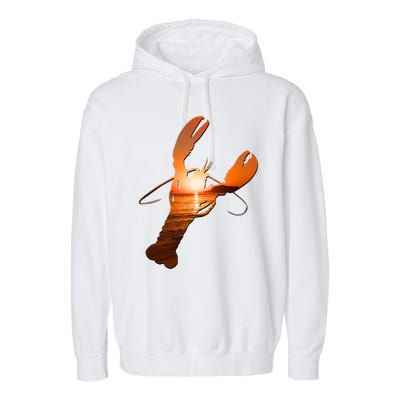 Lobster Lovers Silhouette Earth Day And Ocean Week Meaningful Gift Garment-Dyed Fleece Hoodie