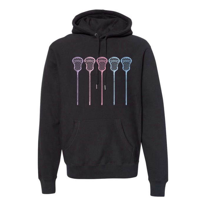 Lacrosse Lacrosse Sticks Woman Retro Premium Hoodie