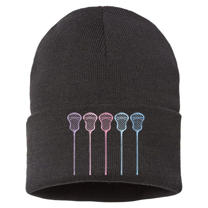 Lacrosse Lacrosse Sticks Woman Retro Sustainable Knit Beanie