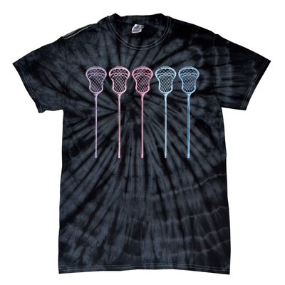 Lacrosse Lacrosse Sticks Woman Retro Tie-Dye T-Shirt