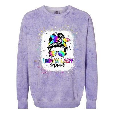 Lunch Lady Squad Messy Bun First Day Back To School Colorblast Crewneck Sweatshirt