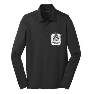 Lunch Lady Squad Messy Bun First Day Back To School Silk Touch Performance Long Sleeve Polo