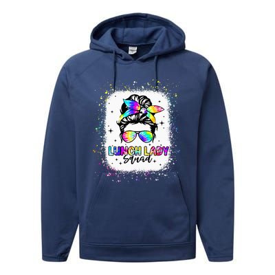 Lunch Lady Squad Messy Bun First Day Back To School Performance Fleece Hoodie