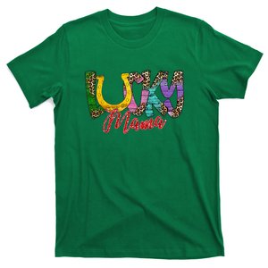 Lucky Mama St Patricks Day Leopard Horseshoe Mom Boys Girls mother's day T-Shirt