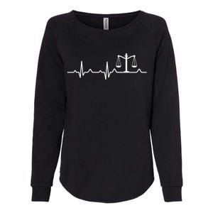 Lawyer Law School Gift Balance Heartbeat Attorney Womens California Wash Sweatshirt