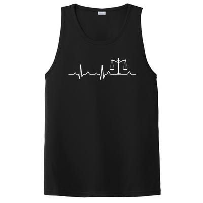 Lawyer Law School Gift Balance Heartbeat Attorney PosiCharge Competitor Tank