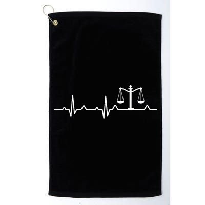 Lawyer Law School Gift Balance Heartbeat Attorney Golf Towel
