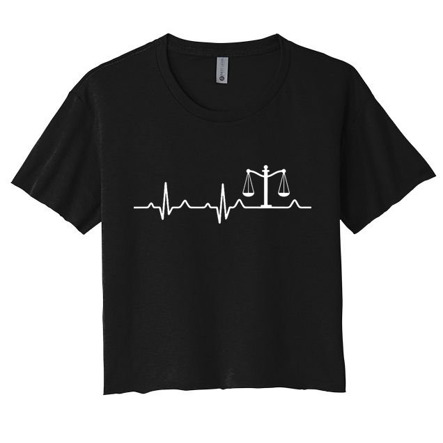 Lawyer Law School Gift Balance Heartbeat Attorney Crop Top