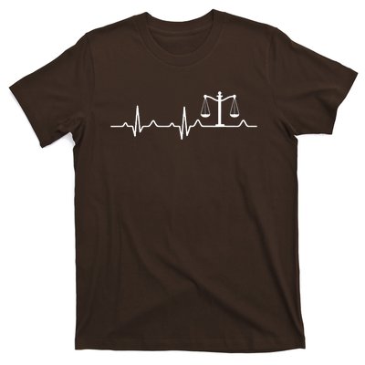 Lawyer Law School Gift Balance Heartbeat Attorney T-Shirt