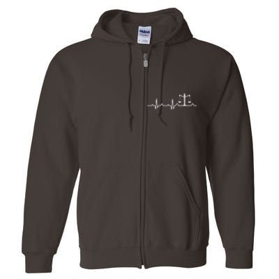 Lawyer Law School Gift Balance Heartbeat Attorney Full Zip Hoodie