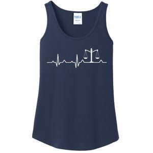 Lawyer Law School Gift Balance Heartbeat Attorney Ladies Essential Tank