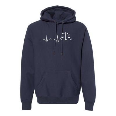 Lawyer Law School Gift Balance Heartbeat Attorney Premium Hoodie