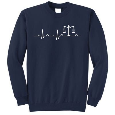 Lawyer Law School Gift Balance Heartbeat Attorney Tall Sweatshirt