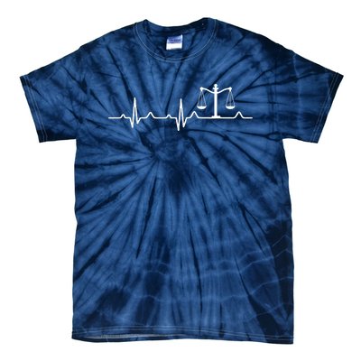 Lawyer Law School Gift Balance Heartbeat Attorney Tie-Dye T-Shirt