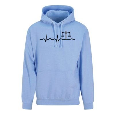 Lawyer Law School Gift Balance Heartbeat Attorney Unisex Surf Hoodie