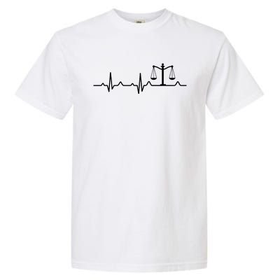 Lawyer Law School Gift Balance Heartbeat Attorney Garment-Dyed Heavyweight T-Shirt