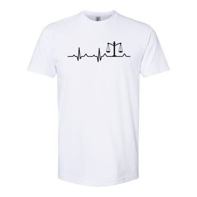 Lawyer Law School Gift Balance Heartbeat Attorney Softstyle CVC T-Shirt