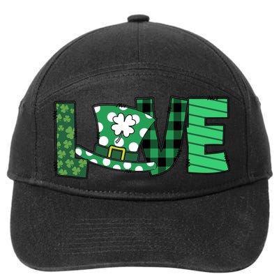 Love Leprechaun St Patricks Day Gift Cute Shamrock 7-Panel Snapback Hat