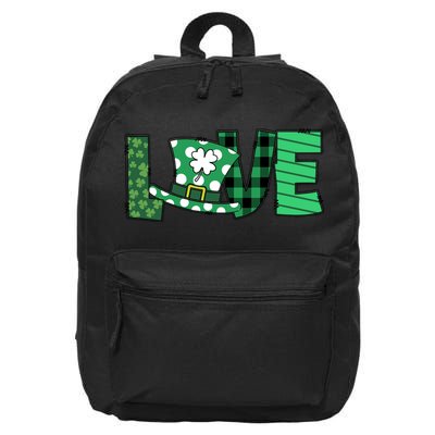 Love Leprechaun St Patricks Day Gift Cute Shamrock 16 in Basic Backpack