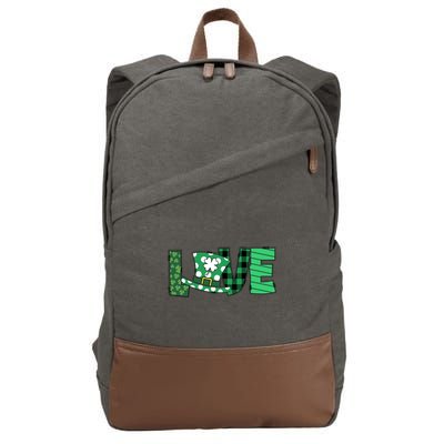 Love Leprechaun St Patricks Day Gift Cute Shamrock Cotton Canvas Backpack