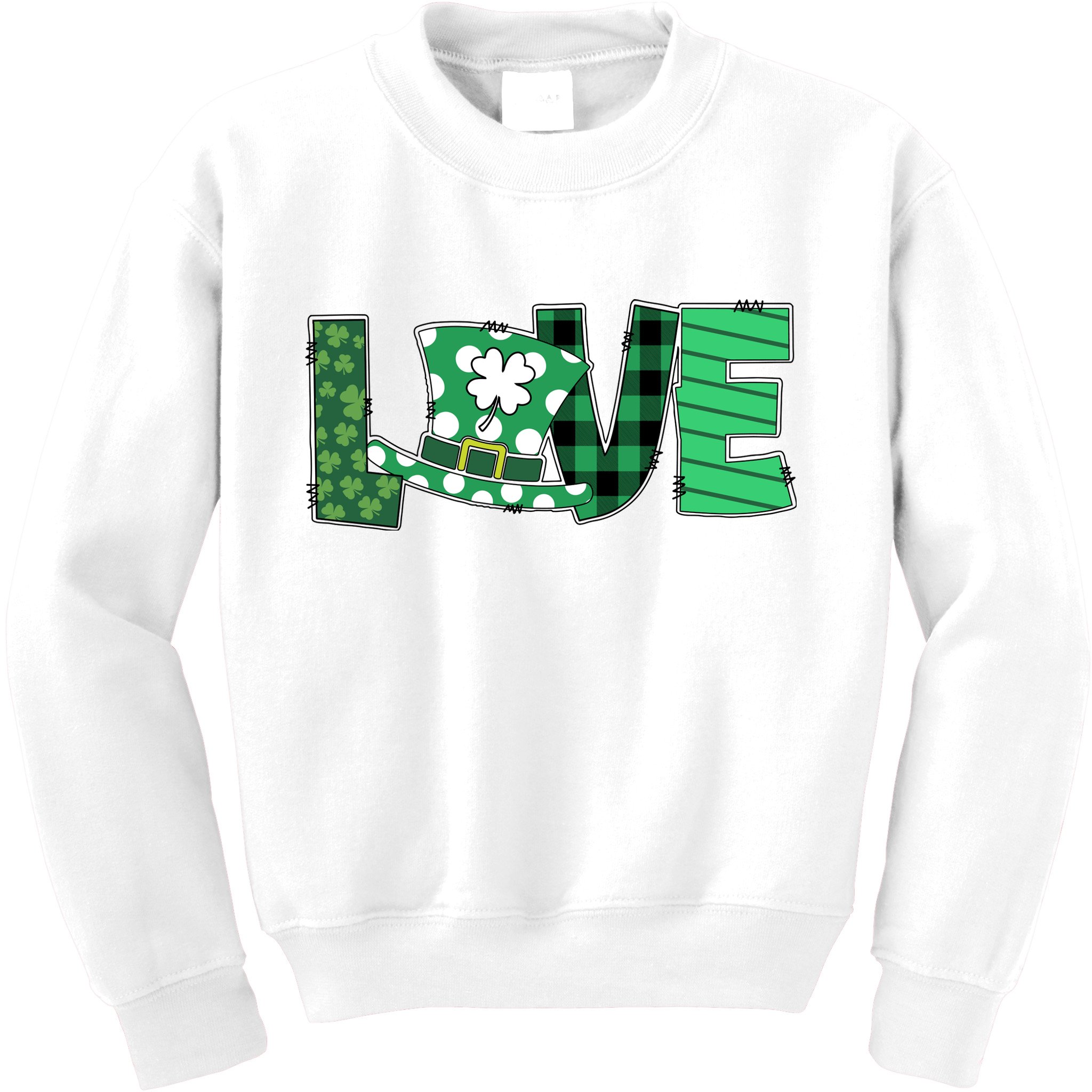 Love Leprechaun St Patricks Day Gift Cute Shamrock Kids Sweatshirt
