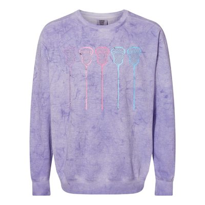 Lacrosse Lacrosse Sticks Woman Girl Retro Colorblast Crewneck Sweatshirt