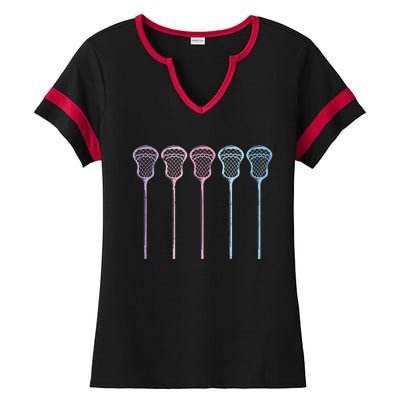 Lacrosse Lacrosse Sticks Woman Girl Retro Ladies Halftime Notch Neck Tee