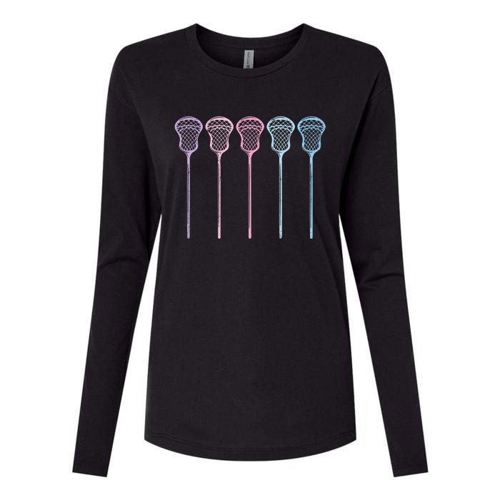 Lacrosse Lacrosse Sticks Woman Girl Retro Womens Cotton Relaxed Long Sleeve T-Shirt