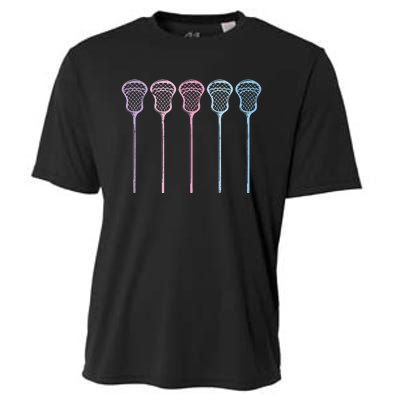 Lacrosse Lacrosse Sticks Woman Girl Retro Cooling Performance Crew T-Shirt