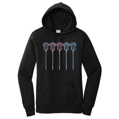 Lacrosse Lacrosse Sticks Woman Girl Retro Women's Pullover Hoodie