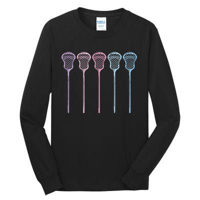 Lacrosse Lacrosse Sticks Woman Girl Retro Tall Long Sleeve T-Shirt