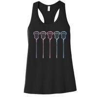 Lacrosse Lacrosse Sticks Woman Girl Retro Women's Racerback Tank